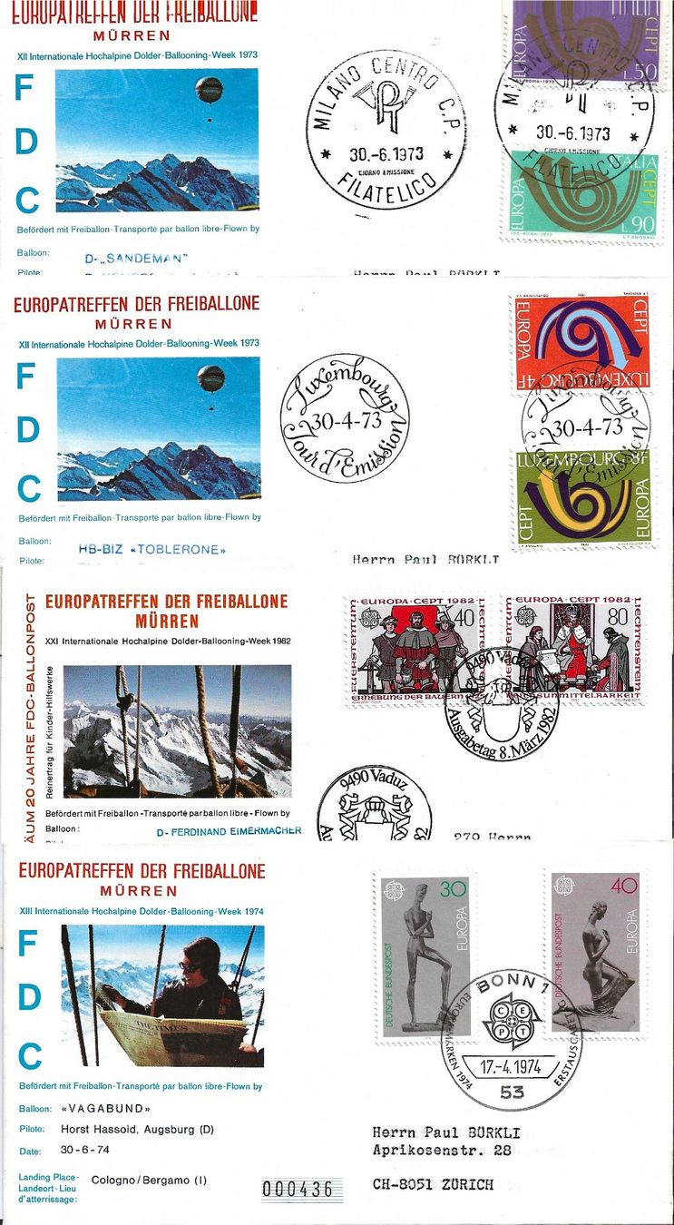 Alle Briefmarken: 4 Swissair-Briefe 2002 – Gebraucht aus Zürich von Philacat11