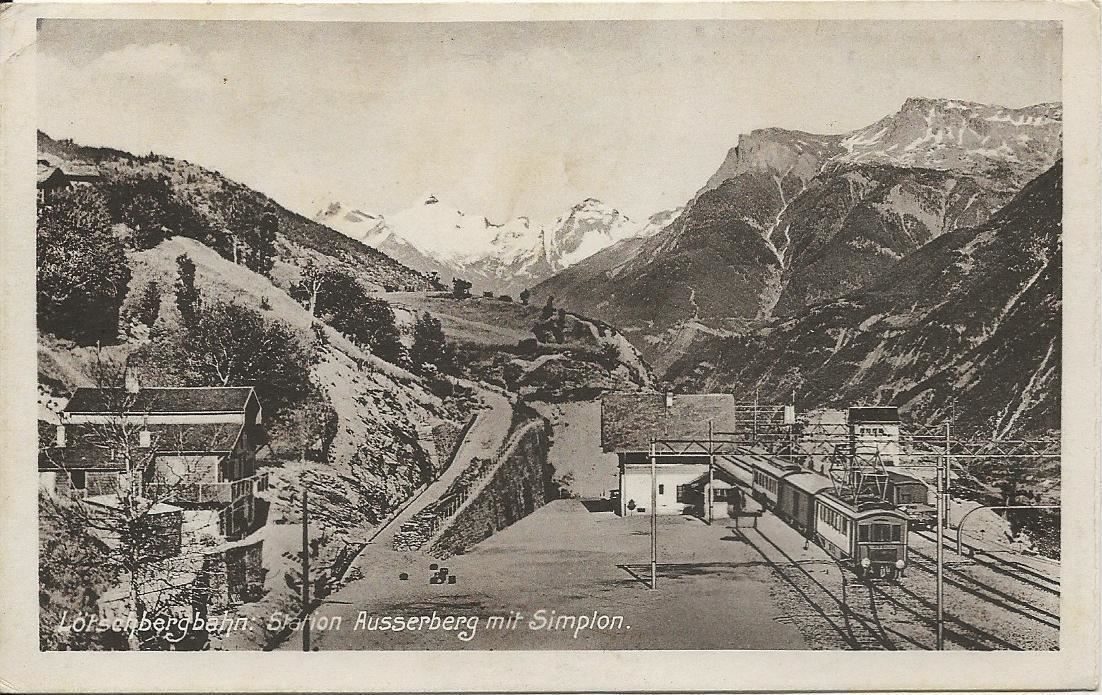 Cartoline postali: Ausserberg VS Bahnhof Lötschberg - Simplon Bahn ca. 1920 – Nuovo (secondo la descrizione) da Ennetmoos venduto da Ambuman