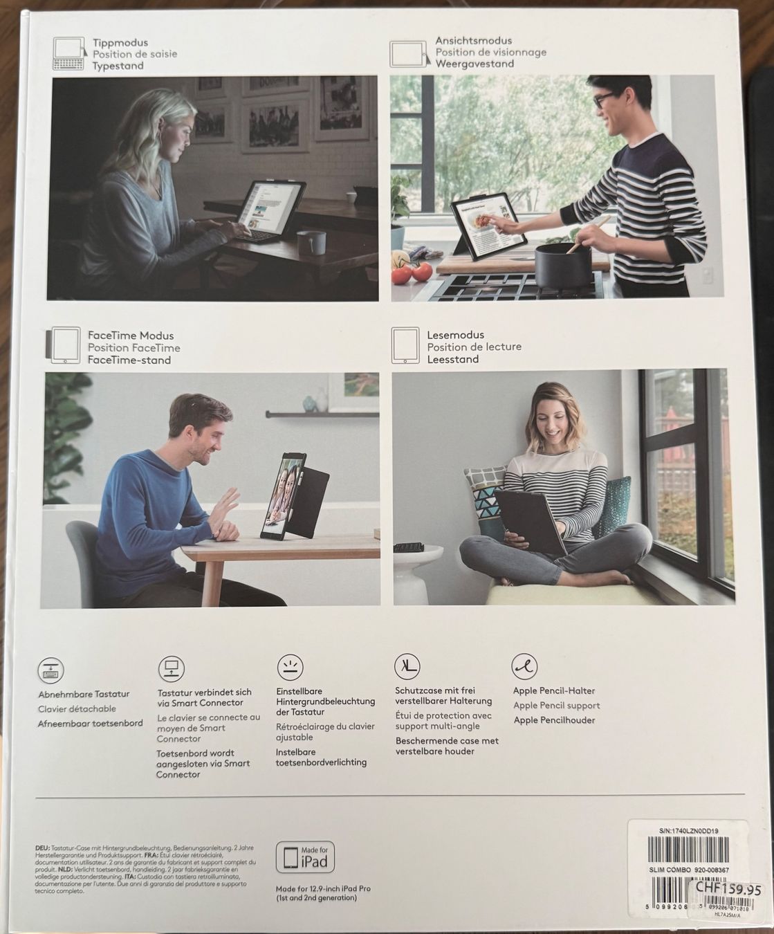 Tastaturen: Logitech Slim Combo - iPad Pro 12.9" – Gebraucht aus Rütihof von Rockinpet1 1