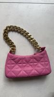 Tasche Pink gesteppt mit Goldkette Sommer Tasche Handtasche 