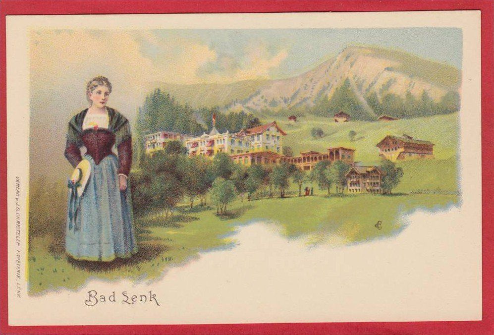 Cartes postales: BAD LENK MIT TRACHT, LITHO – D'occasion à Grüningen par Kartenlaube