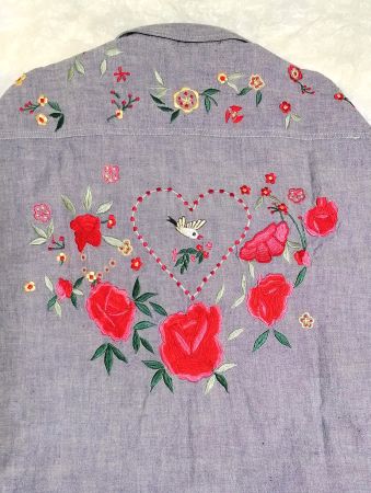 Fashion Hommage Shirt, Gray, Embroidery, Size L, Summer