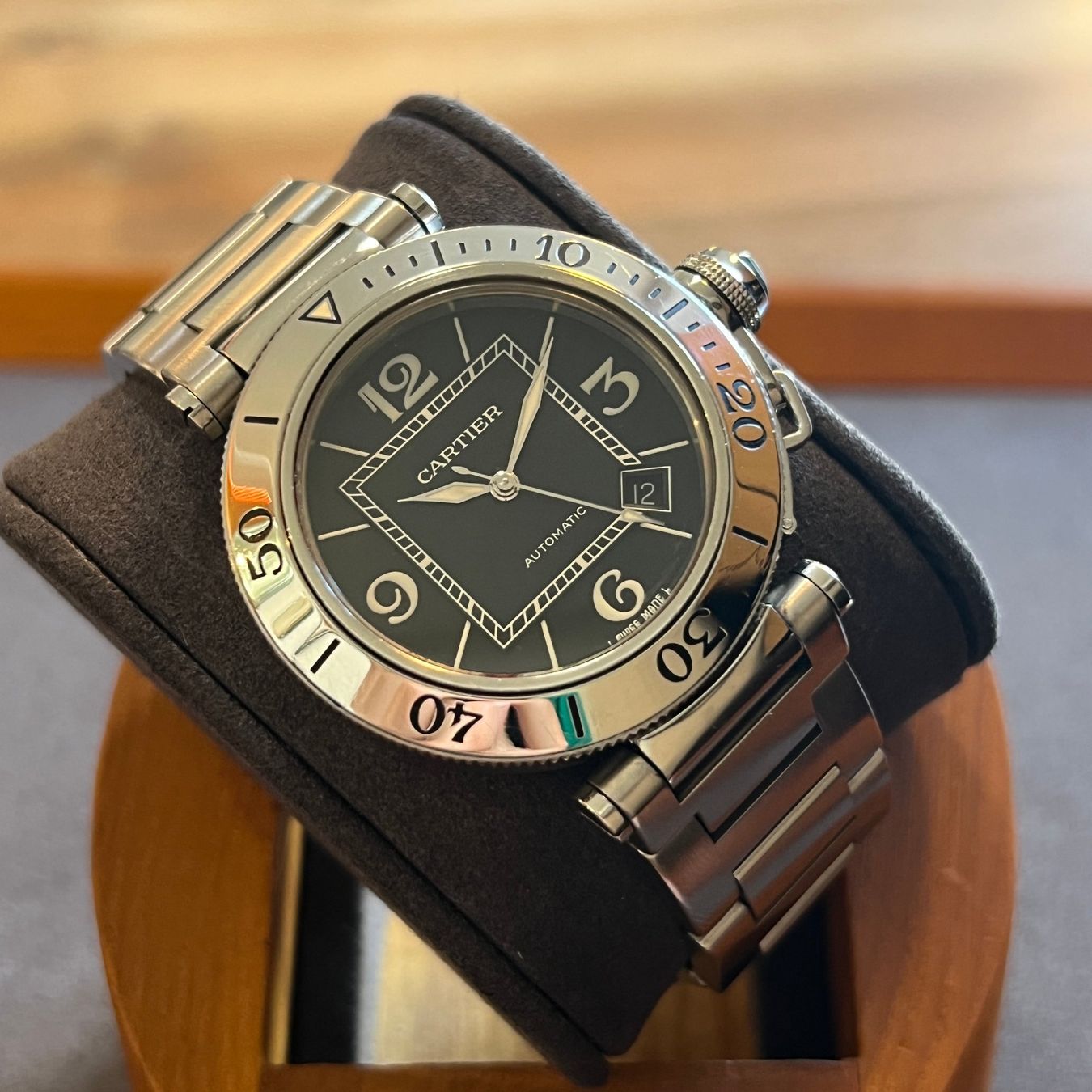 Cartier Orologi: Cartier Pasha Seatimer Automatic Black Dial 2790 – Usato da Carouge GE venduto da Watchaser 7