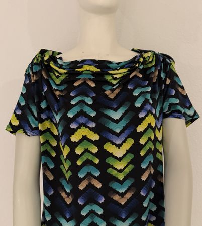 Élégante robe multicolore dame 40