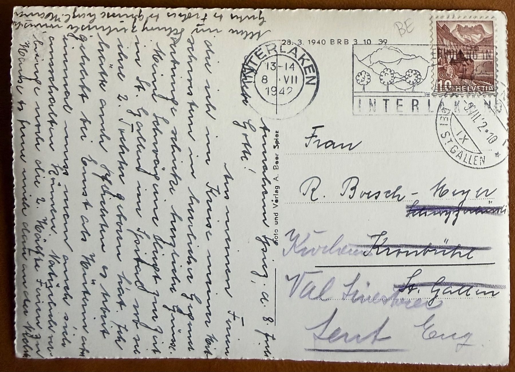 Cartoline postali: Spiez - 1942 – Usato da Lutry venduto da Ediego 1
