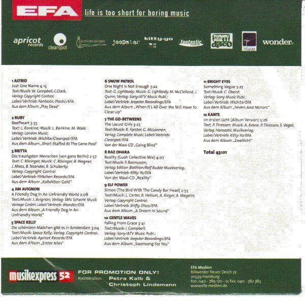 CD: Musikexpress 52 - EFA F9 – Usato da Sessa venduto da fraenklishop 1