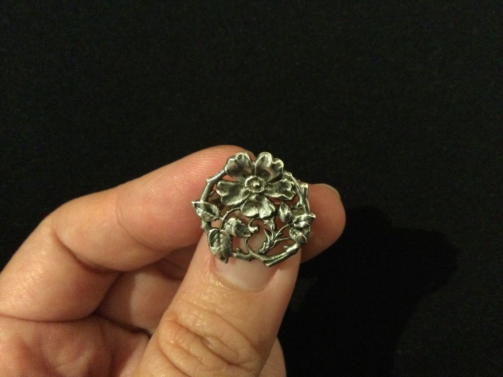 Broche Pendentif Coulissant Art Nouveau Argent Massif 1900 Style Jugendstil - Magnifique Pièce Vintage