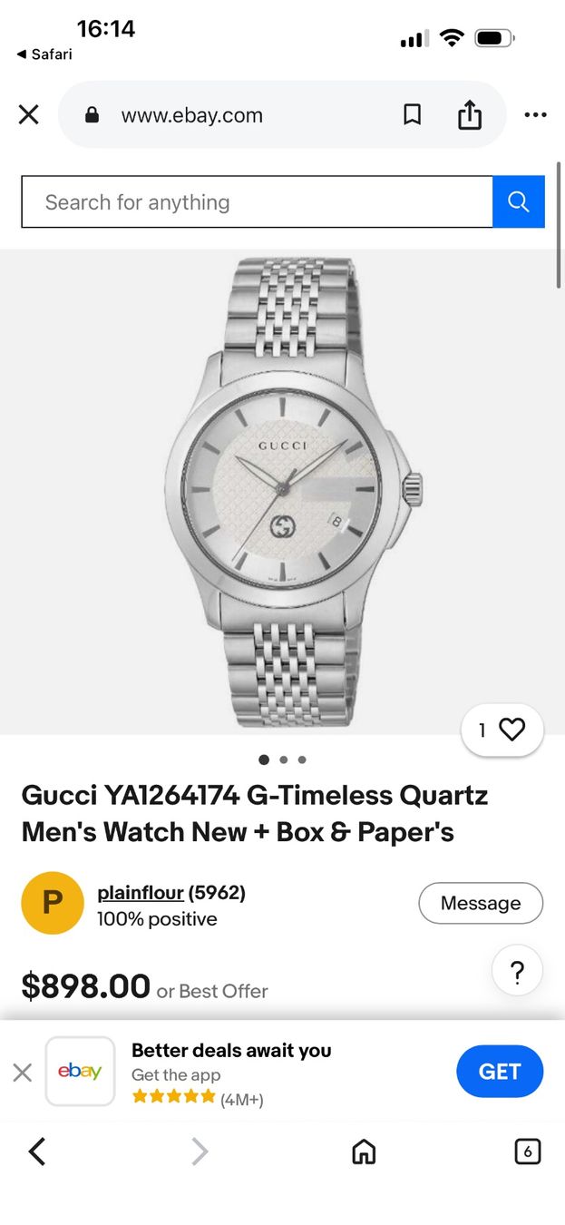 Gucci Orologi: Gucci Uhr Neu und originalverpackt – Nuovo e nell'imballaggio originale da Grossdietwil venduto da RSW032 5
