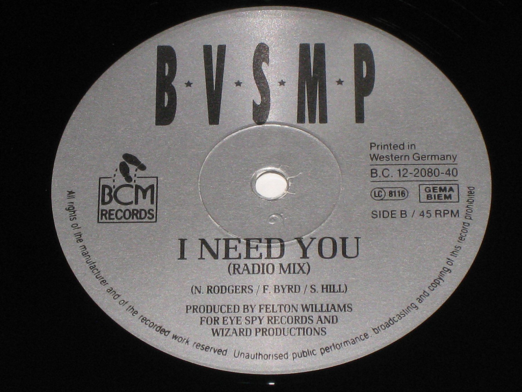 Dischi in vinile: LP - BVSMP - I NEED YOU – Usato da Steckborn venduto da Quo7 2