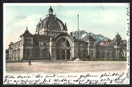 AK Luzern, Partie am Bahnhof, 1903