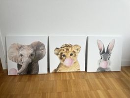 Leinwand-Bilder Tiere, 30 x 30 cm