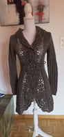 Damen Strickjacke NILLE Grösse S Häkeloptik braun