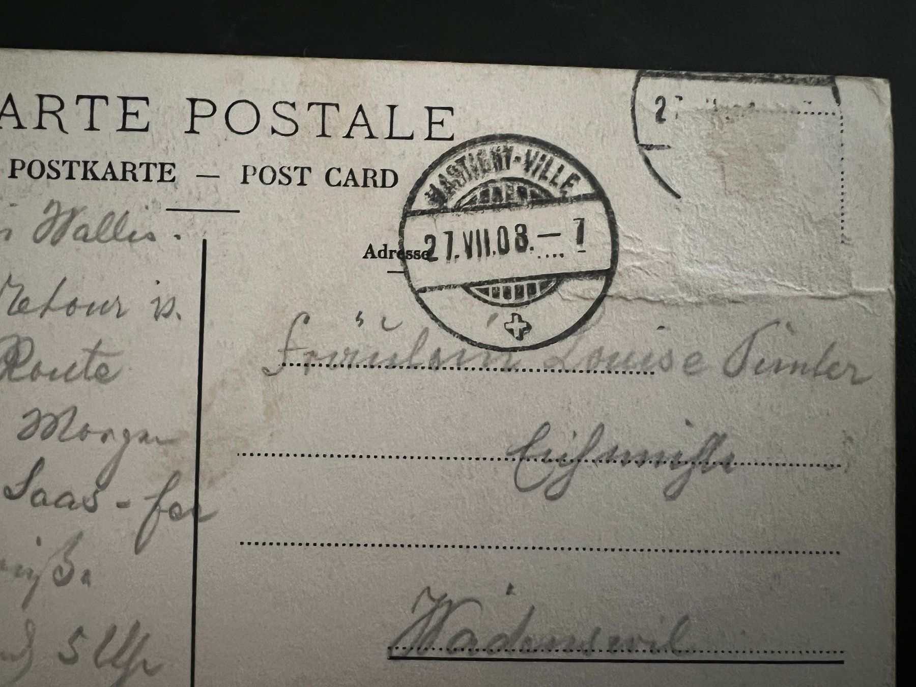 Cartoline postali: AK   1908  Gorges du Triege  (G3239) – Usato da Hinwil venduto da Sidi4 1