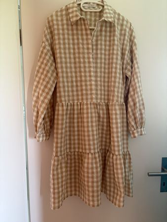 OUI Sommerkleid beige-weiss