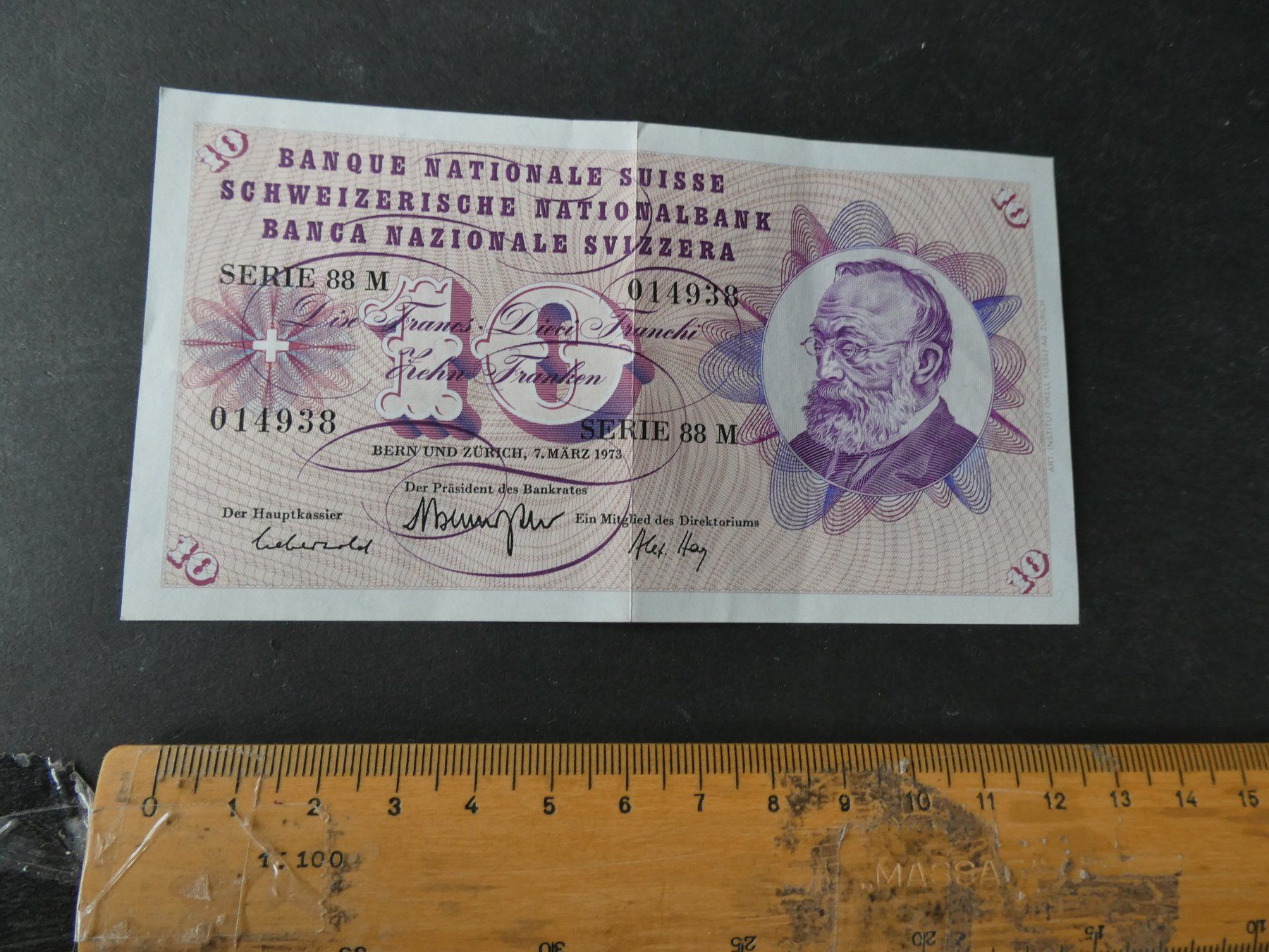Banconote: Schweiz 1973, 10 Franken – Usato da Hinterforst venduto da Rohusri