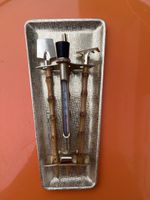 Vintage Thermometer 50er 60er Jahre mit Garten-Deko