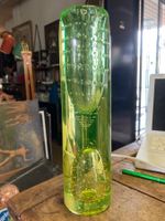 Uranglas Uran Glas Vase mit Bubbles