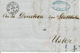 Vorphila Zürich 1857 nach Uster