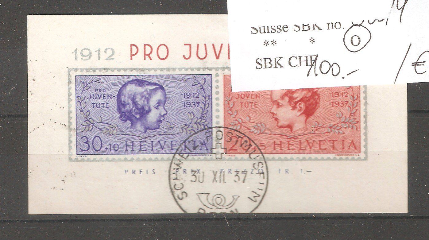 Tous les timbres: Block PJ 1937 gest. Postmuseum – D'occasion à Lausanne par Whorvath