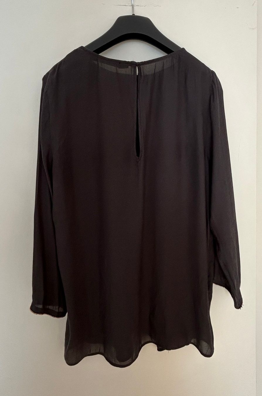 Zara Blusen: Zara Bluse, dunkelgrau /grau, Golddetails, M – Gebraucht aus Bern von SecondWave 1