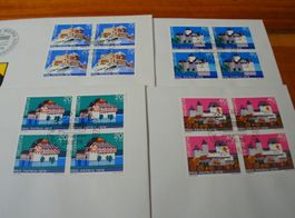 Set Pro Patria 1978, FDC Satz, Einzel + 4erblocks, 9 Belege