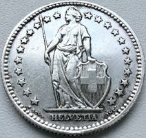 2 Franken 1957 B Silber Schweiz