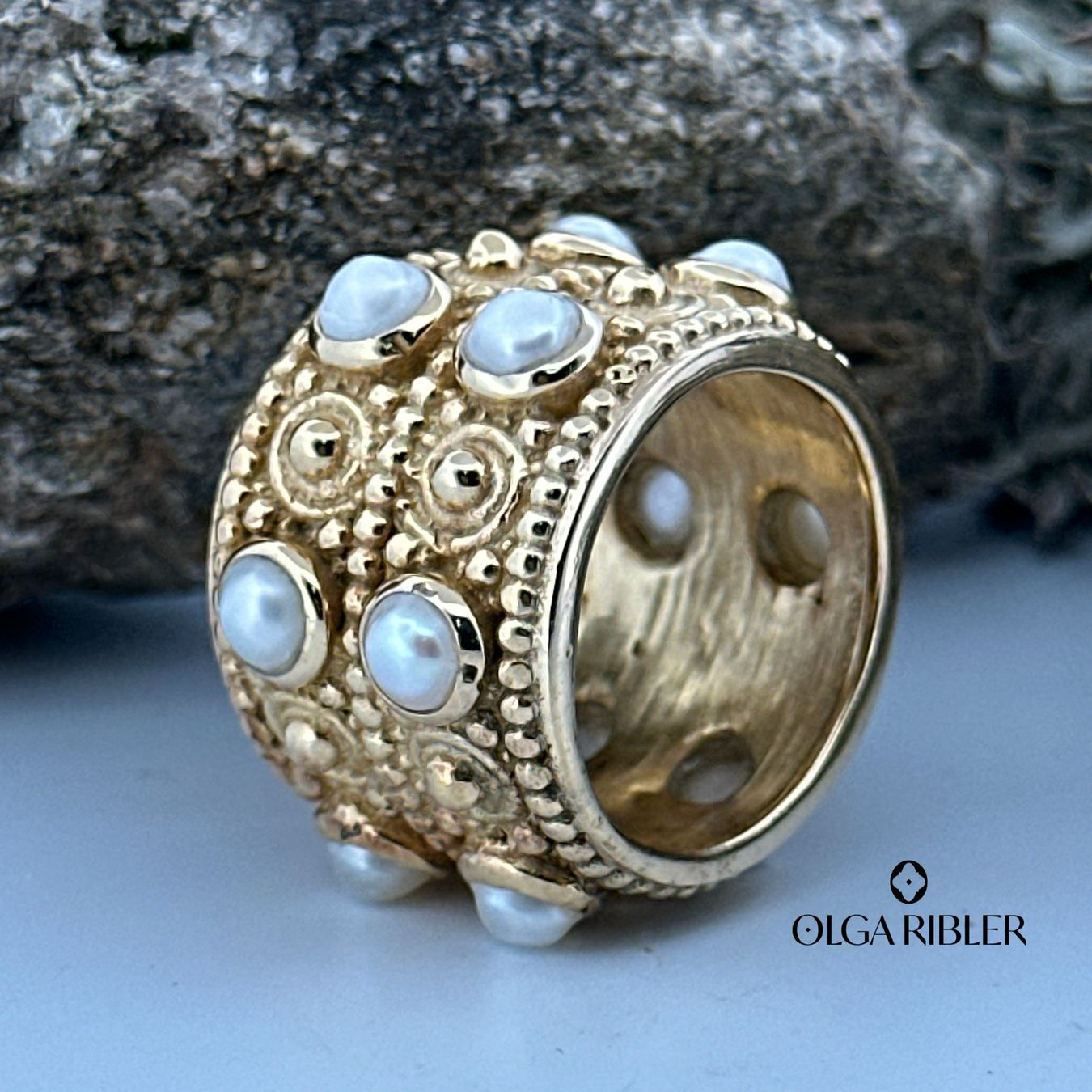 Olga Ribler Anelli: Unikate Silber Ring 925 Grösse 59 mit Perlen – Nuovo (secondo la descrizione) da Luzern venduto da Schmuckoutlet 7