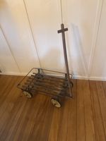 Retro Leiterwagen / Dekowagen aus Metall & Holz