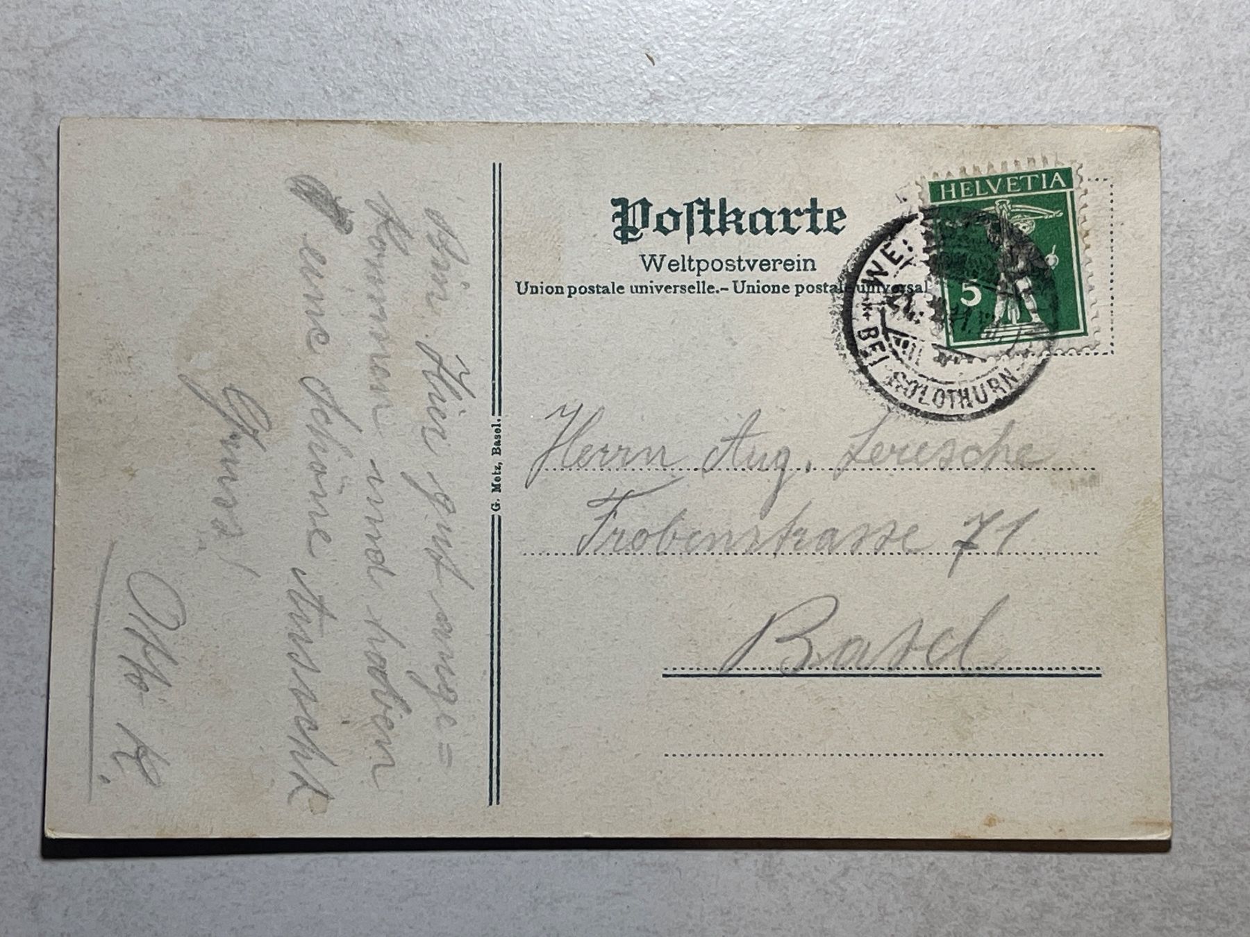 Cartoline postali: Weissenstein-Bahn, Solothurn und Umgebung – Usato da Strengelbach venduto da Aschatan5 1