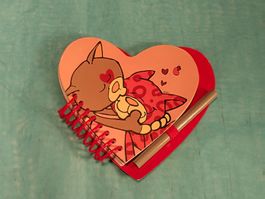 NICI Schreibblock mit Bleistift, love cats, fabrikneu!