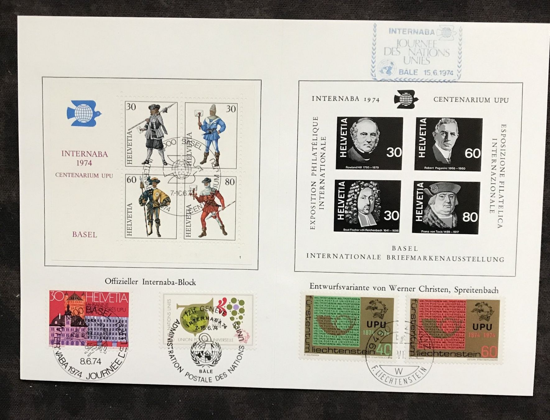 Tutti i francobolli: ENTWURF ZU EINEM INTERNABA-BLOCK 1974 – Usato da Ostermundigen venduto da Kari1937