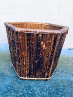 Vintage Bambus China Pflanzen Übertopf / Cachepot 70er Jahre