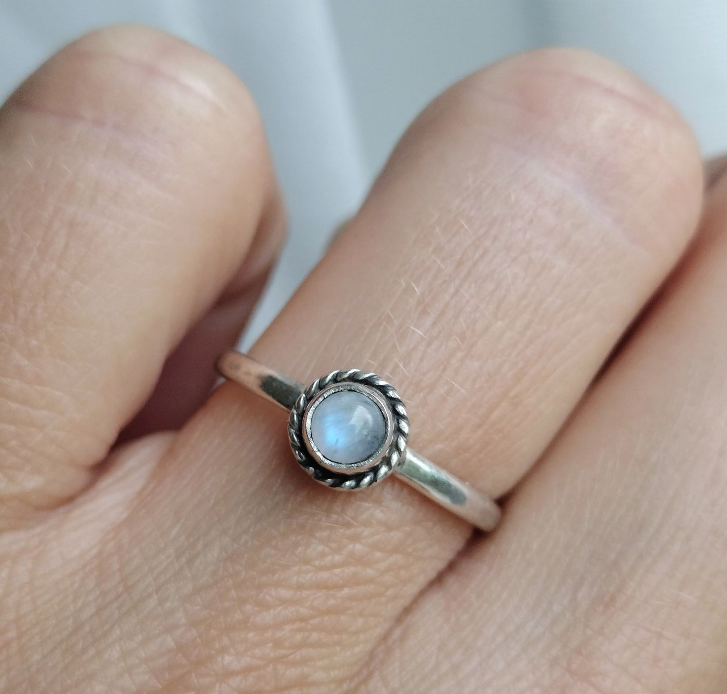 Anelli: Silber Ring 925 mit Regenbogen Mondstein – Nuovo (secondo la descrizione) da Schwyz venduto da els_7cys 3