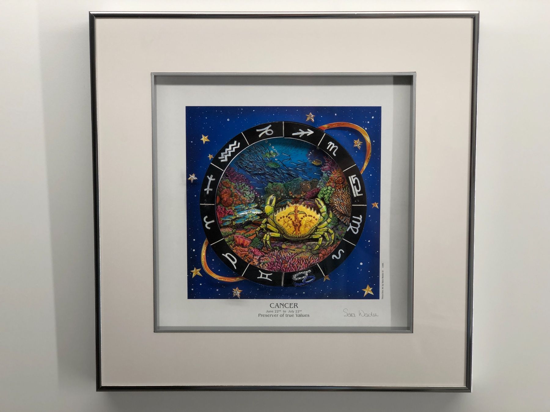 Dipinti: 3D Bild / Sternzeichen Krebs / 40x40cm - Silber – Nuovo e nell'imballaggio originale da Bergdietikon venduto da Garak 1