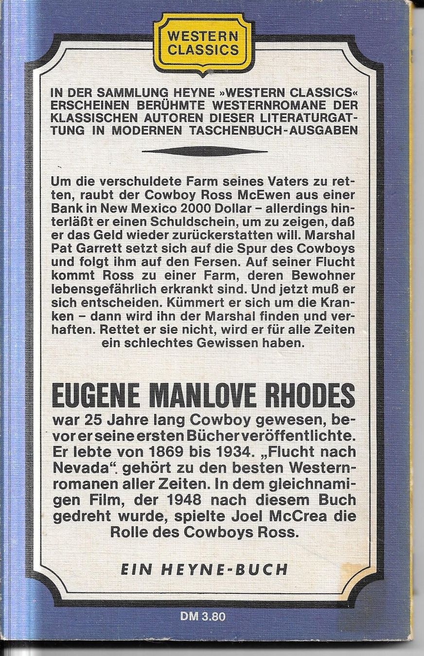 Libri: Eugene M. Rhodes - Flucht nach Nevada – Usato da Nunningen venduto da mercury-for-books 1