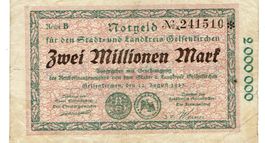 Gelsenkirchen 2 Mil.Mark Reihe B 22.08.1923 VZ-VZ+