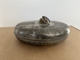 Antike Bettflasche / Wärmeflasche aus Metall, Rarität