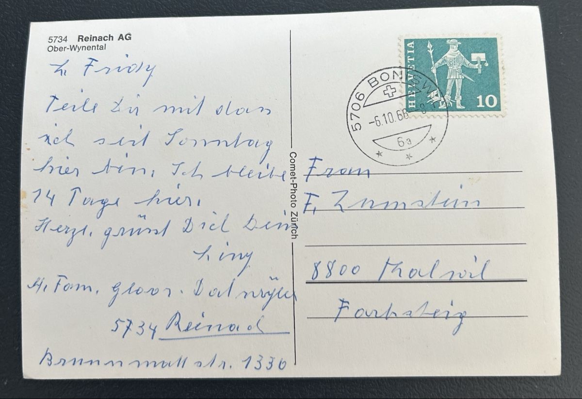 Cartoline postali: Flugaufnahme Reinach AG – Usato da Horw venduto da Tellbub 1