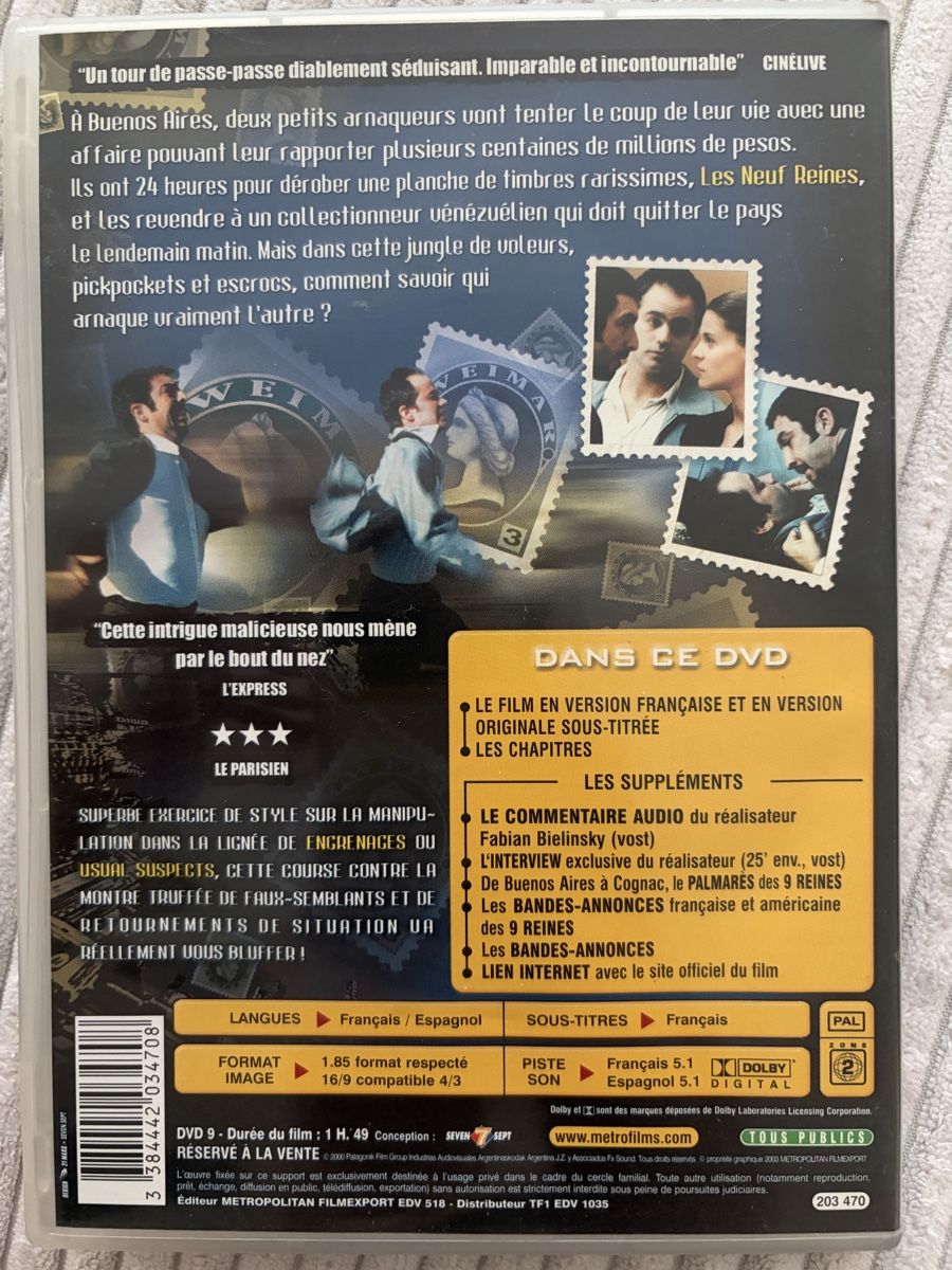 Tutti i DVDs: DVD : Les 9 Reines (2000 - Fr. / Esp.) – Usato da Yverdon-les-Bains venduto da Chewbacca67 1