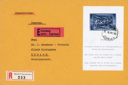 1945: Spendeblock auf Express-Brief innerhalb von Zürich