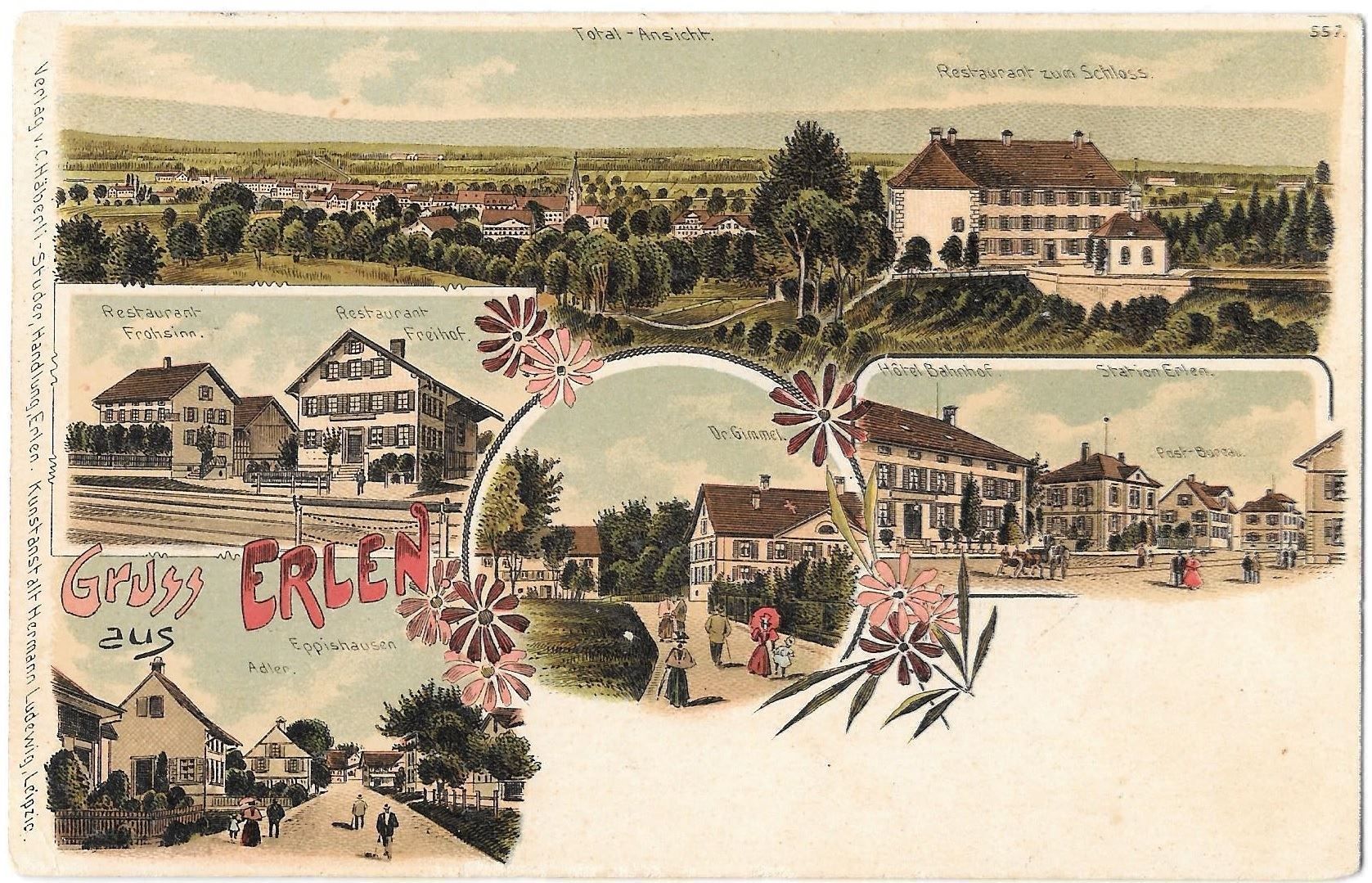 Ansichtskarten: Erlen Lithografie 5 Bilder – Gebraucht aus Olten von clotaldi