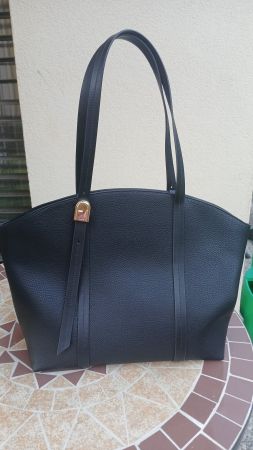 FURLA DAMEN HAND/SCHULTER LEDERTASCHE SCHWARZ 33x25 cmx30cm
