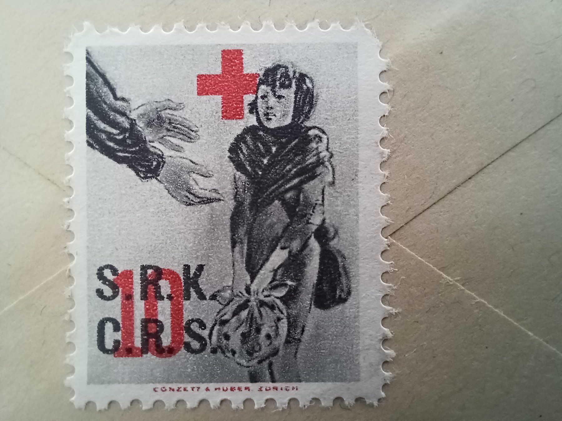 Tutti i francobolli: Brief 1944, mit S.R.K. Vignette, Stempel  ST. IMIER – Usato da Aarau Rohr venduto da mgvw 3
