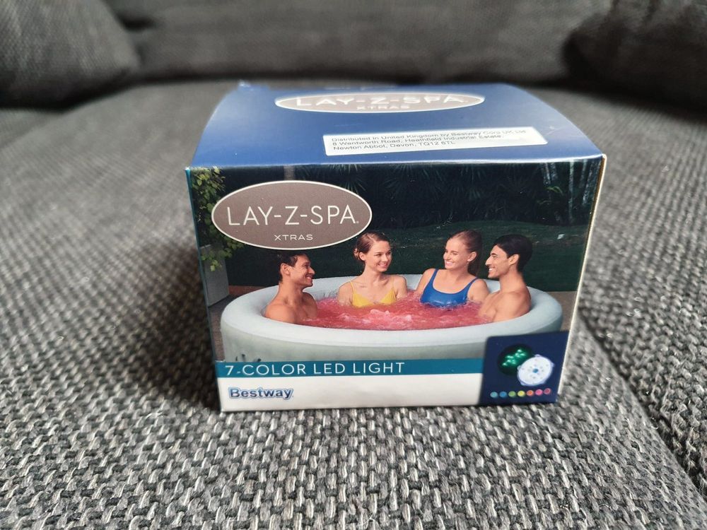 Bestway - - Bestway Lay-Z-Spa 7-Color LED Light, Underwater Light, Hot Tub Accessory, White/Blue