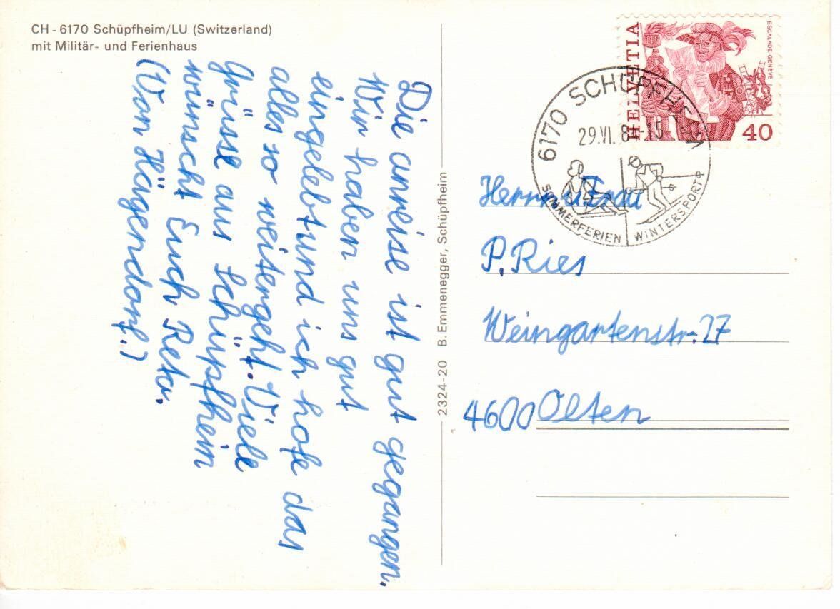 Ansichtskarten: Schüpfheim – Gebraucht aus Wolhusen von Curver9 1