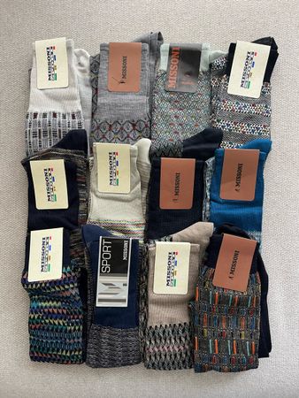 12 Pairs Missoni Vintage Socks New With Tags Size 44-45