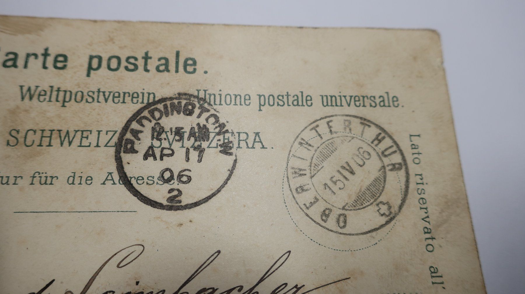 Cartoline postali: Winterthur  1906 – Usato da Cormoret venduto da Pascalll2001 4