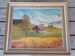 OELGEMÄLDE WETTERHORN SIGNIERT F.GFELLER 1955