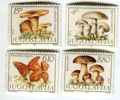 Briefmarken "Pilze". Jugoslawien.