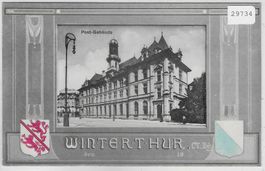 Winterthur - Post-Gebäude mit Wappen